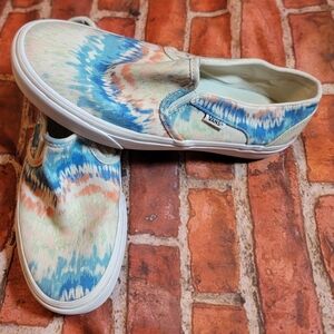 Vans Women's Asher Psychadelic Tie Dye Slip On Skate Shoes Sneakers Sz 8.5